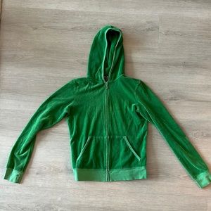 Green Terrycloth Juicy Couture Hooded Sweatshirt